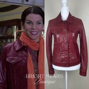 Rare Red Leather Jacket ASO Lorelai Gilmore Girls Vintage Y2K Early 2000s